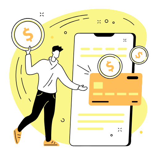 Ubezpieczenia grupowe dla firm - mężczyzna płacący telefonem.